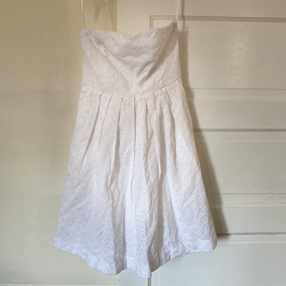 Gap Strapless White Eyelet Dress